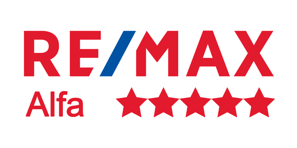 remax alfa logo pet hvězd